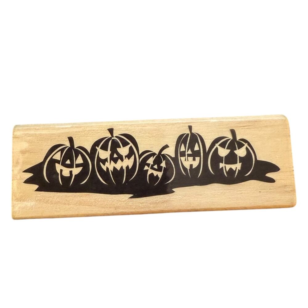 Craft Smart Row Of Halloween Jack O Lanterns Rubber Stamp 276870